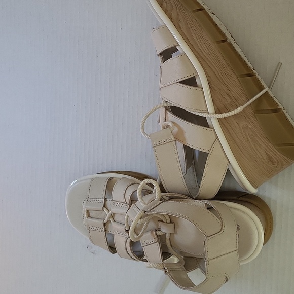 SOREL Joanie III Lace Wedge Sandals – Chalk Leather – Size 6.5 - Picture 7 of 7